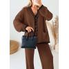 imagePRETTYGARDEN Lounge Sets for Women Fall 2026 Loungewear 2 Piece Outfits Cardigan Sweaters Track Suit Matching Winter ClothingCoffee
