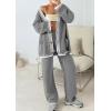 imagePRETTYGARDEN Lounge Sets for Women Fall 2026 Loungewear 2 Piece Outfits Cardigan Sweaters Track Suit Matching Winter ClothingGrey