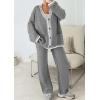 imagePRETTYGARDEN Lounge Sets for Women Fall 2026 Loungewear 2 Piece Outfits Cardigan Sweaters Track Suit Matching Winter ClothingGrey