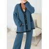 imagePRETTYGARDEN Lounge Sets for Women Fall 2026 Loungewear 2 Piece Outfits Cardigan Sweaters Track Suit Matching Winter ClothingGrey Blue
