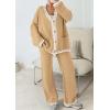 imagePRETTYGARDEN Lounge Sets for Women Fall 2026 Loungewear 2 Piece Outfits Cardigan Sweaters Track Suit Matching Winter ClothingKhaki