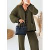 imagePRETTYGARDEN Lounge Sets for Women Fall 2026 Loungewear 2 Piece Outfits Cardigan Sweaters Track Suit Matching Winter ClothingKhaki Green