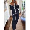 imagePRETTYGARDEN Lounge Sets for Women Fall 2026 Loungewear 2 Piece Outfits Cardigan Sweaters Track Suit Matching Winter ClothingNavy
