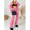 imagePRETTYGARDEN Lounge Sets for Women Fall 2026 Loungewear 2 Piece Outfits Cardigan Sweaters Track Suit Matching Winter ClothingPink