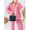 imagePRETTYGARDEN Lounge Sets for Women Fall 2026 Loungewear 2 Piece Outfits Cardigan Sweaters Track Suit Matching Winter ClothingPink