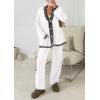 imagePRETTYGARDEN Lounge Sets for Women Fall 2026 Loungewear 2 Piece Outfits Cardigan Sweaters Track Suit Matching Winter ClothingWhite