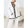 imagePRETTYGARDEN Lounge Sets for Women Fall 2026 Loungewear 2 Piece Outfits Cardigan Sweaters Track Suit Matching Winter ClothingWhite