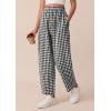 imagePRETTYGARDEN Plaid Barrel Pants Women Summer 2026 Casual Loose Wide Leg Lounge Gingham Trousers Spring Fashion Beach BottomsBlack Plaid
