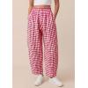imagePRETTYGARDEN Plaid Barrel Pants Women Summer 2026 Casual Loose Wide Leg Lounge Gingham Trousers Spring Fashion Beach BottomsRed Plaid