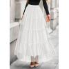 imagePRETTYGARDEN Tulle Skirts for Women 2026 Spring Fashion Elastic High Waisted Tiered Flowy Fairy ALine Casual Maxi Long SkirtWhite