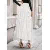 imagePRETTYGARDEN Tulle Skirts for Women 2026 Spring Fashion Elastic High Waisted Tiered Flowy Fairy ALine Casual Maxi Long SkirtWhite