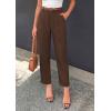 imagePRETTYGARDEN Womens Dress Pants Summer 2026 Work Clothes Tapered High Waisted Trousers Slacks Pockets Business Casual OutfitsBrown