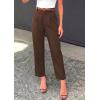 imagePRETTYGARDEN Womens Dress Pants Summer 2026 Work Clothes Tapered High Waisted Trousers Slacks Pockets Business Casual OutfitsBrown