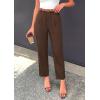 imagePRETTYGARDEN Womens Dress Pants Summer 2026 Work Clothes Tapered High Waisted Trousers Slacks Pockets Business Casual OutfitsBrown