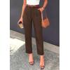 imagePRETTYGARDEN Womens Dress Pants Summer 2026 Work Clothes Tapered High Waisted Trousers Slacks Pockets Business Casual OutfitsBrown