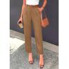 imagePRETTYGARDEN Womens Dress Pants Summer 2026 Work Clothes Tapered High Waisted Trousers Slacks Pockets Business Casual OutfitsKhaki
