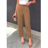 imagePRETTYGARDEN Womens Dress Pants Summer 2026 Work Clothes Tapered High Waisted Trousers Slacks Pockets Business Casual OutfitsKhaki