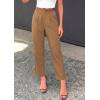 imagePRETTYGARDEN Womens Dress Pants Summer 2026 Work Clothes Tapered High Waisted Trousers Slacks Pockets Business Casual OutfitsKhaki