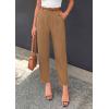 imagePRETTYGARDEN Womens Dress Pants Summer 2026 Work Clothes Tapered High Waisted Trousers Slacks Pockets Business Casual OutfitsKhaki