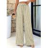 imagePRETTYGARDEN Womens Wide Leg Gingham Lounge Pants Summer 2026 Casual Plaid Trousers Spring Y2K Clothes Comfy Pajama BottomsArmy Green Plaid