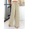 imagePRETTYGARDEN Womens Wide Leg Gingham Lounge Pants Summer 2026 Casual Plaid Trousers Spring Y2K Clothes Comfy Pajama BottomsArmy Green Plaid