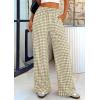 imagePRETTYGARDEN Womens Wide Leg Gingham Lounge Pants Summer 2026 Casual Plaid Trousers Spring Y2K Clothes Comfy Pajama BottomsArmy Green Plaid