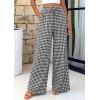 imagePRETTYGARDEN Womens Wide Leg Gingham Lounge Pants Summer 2026 Casual Plaid Trousers Spring Y2K Clothes Comfy Pajama BottomsBlack Plaid