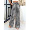 imagePRETTYGARDEN Womens Wide Leg Gingham Lounge Pants Summer 2026 Casual Plaid Trousers Spring Y2K Clothes Comfy Pajama BottomsBlack Plaid
