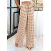 imagePRETTYGARDEN Womens Wide Leg Gingham Lounge Pants Summer 2026 Casual Plaid Trousers Spring Y2K Clothes Comfy Pajama BottomsKhaki Plaid