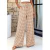 imagePRETTYGARDEN Womens Wide Leg Gingham Lounge Pants Summer 2026 Casual Plaid Trousers Spring Y2K Clothes Comfy Pajama BottomsKhaki Plaid