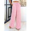 imagePRETTYGARDEN Womens Wide Leg Gingham Lounge Pants Summer 2026 Casual Plaid Trousers Spring Y2K Clothes Comfy Pajama BottomsPink Plaid