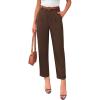 imagePRETTYGARDEN Womens Dress Pants Summer 2026 Work Clothes Tapered High Waisted Trousers Slacks Pockets Business Casual OutfitsBrown