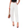 imagePRETTYGARDEN Womens Dress Pants Summer 2026 Work Clothes Tapered High Waisted Trousers Slacks Pockets Business Casual OutfitsWhite