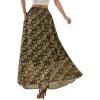 imagePRETTYGARDEN 2026 Summer Maxi Long Skirts for Women Trendy Boho Floral High Waisted Slit Flowy Travel Beach Vacation ClothesFloral Brown Light Green
