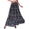imagePRETTYGARDEN 2026 Summer Maxi Long Skirts for Women Trendy Boho Floral High Waisted Slit Flowy Travel Beach Vacation ClothesFloral Dark Blue Purple