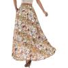 imagePRETTYGARDEN 2026 Summer Maxi Long Skirts for Women Trendy Boho Floral High Waisted Slit Flowy Travel Beach Vacation ClothesFloral Multicolored