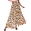imagePRETTYGARDEN 2026 Summer Maxi Long Skirts for Women Trendy Boho Floral High Waisted Slit Flowy Travel Beach Vacation ClothesFloral Multicolored