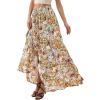 imagePRETTYGARDEN 2026 Summer Maxi Long Skirts for Women Trendy Boho Floral High Waisted Slit Flowy Travel Beach Vacation ClothesFloral Multicolored