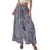 imagePRETTYGARDEN 2026 Summer Maxi Long Skirts for Women Trendy Boho Floral High Waisted Slit Flowy Travel Beach Vacation ClothesFloral Navy Multicolored