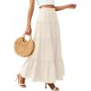 imagePRETTYGARDEN Boho Maxi Skirts for Women Trendy Summer 2026 Spring Long Flowy A Line Tiered Skirt Beach Vacation Clothes DressBeige
