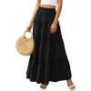 imagePRETTYGARDEN Boho Maxi Skirts for Women Trendy Summer 2026 Spring Long Flowy A Line Tiered Skirt Beach Vacation Clothes DressBlack