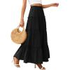 imagePRETTYGARDEN Boho Maxi Skirts for Women Trendy Summer 2026 Spring Long Flowy A Line Tiered Skirt Beach Vacation Clothes DressBlack