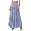 imagePRETTYGARDEN Boho Maxi Skirts for Women Trendy Summer 2026 Spring Long Flowy A Line Tiered Skirt Beach Vacation Clothes DressBlue