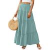 imagePRETTYGARDEN Boho Maxi Skirts for Women Trendy Summer 2026 Spring Long Flowy A Line Tiered Skirt Beach Vacation Clothes DressBlue Green