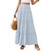imagePRETTYGARDEN Boho Maxi Skirts for Women Trendy Summer 2026 Spring Long Flowy A Line Tiered Skirt Beach Vacation Clothes DressLight Blue
