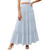 imagePRETTYGARDEN Boho Maxi Skirts for Women Trendy Summer 2026 Spring Long Flowy A Line Tiered Skirt Beach Vacation Clothes DressLight Blue