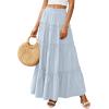 imagePRETTYGARDEN Boho Maxi Skirts for Women Trendy Summer 2026 Spring Long Flowy A Line Tiered Skirt Beach Vacation Clothes DressLight Blue