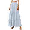 imagePRETTYGARDEN Boho Maxi Skirts for Women Trendy Summer 2026 Spring Long Flowy A Line Tiered Skirt Beach Vacation Clothes DressLight Blue