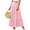 imagePRETTYGARDEN Boho Maxi Skirts for Women Trendy Summer 2026 Spring Long Flowy A Line Tiered Skirt Beach Vacation Clothes DressLight Pink