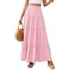 imagePRETTYGARDEN Boho Maxi Skirts for Women Trendy Summer 2026 Spring Long Flowy A Line Tiered Skirt Beach Vacation Clothes DressLight Pink